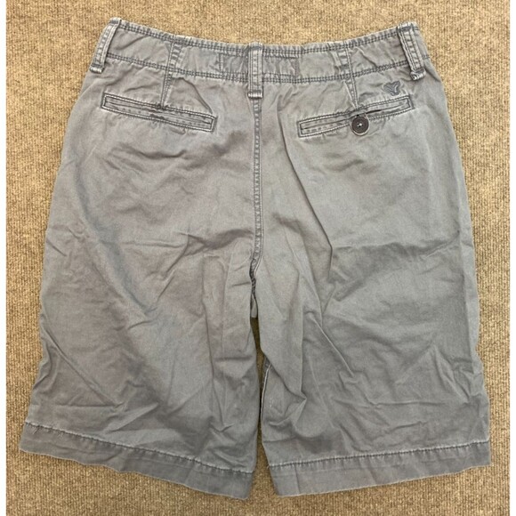 American Eagle Shorts Mens 30 Flat Front Lived In Chino Longer Length Cotton - Picture 2 of 9